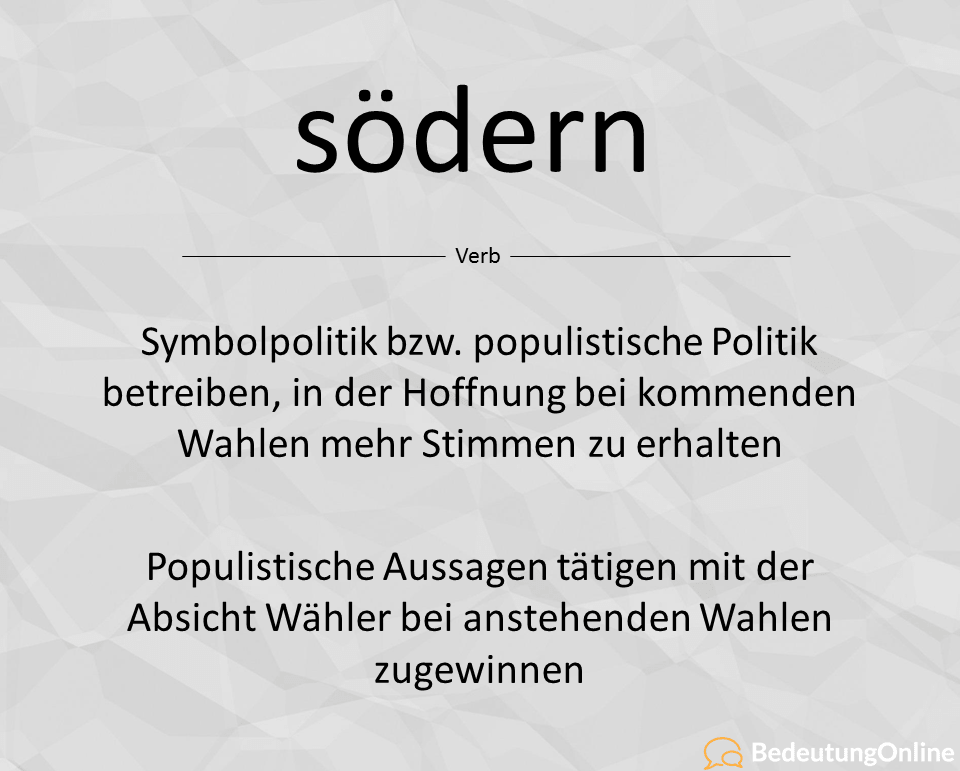 Was bedeutet södern? Bedeutung, Erklärung, Definition