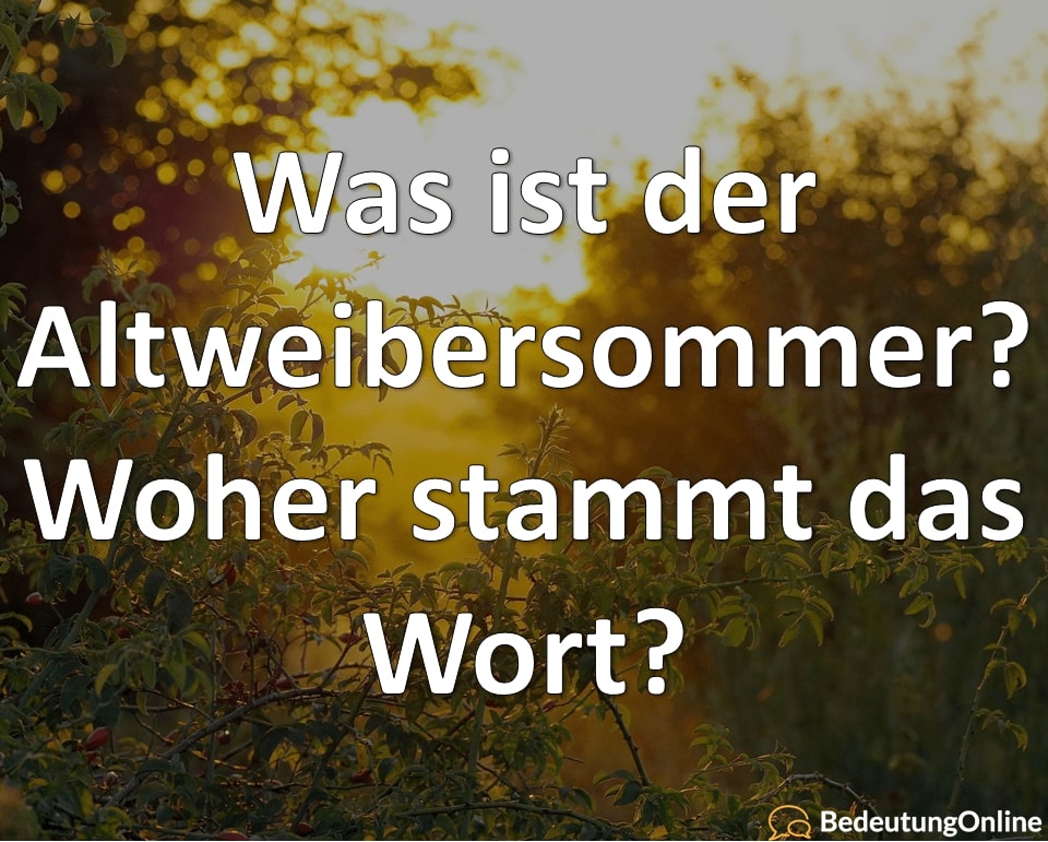 Was ist ein Altweibersommer? Wann ist er? Bedeutung, Wortherkunft und Definition erklärt