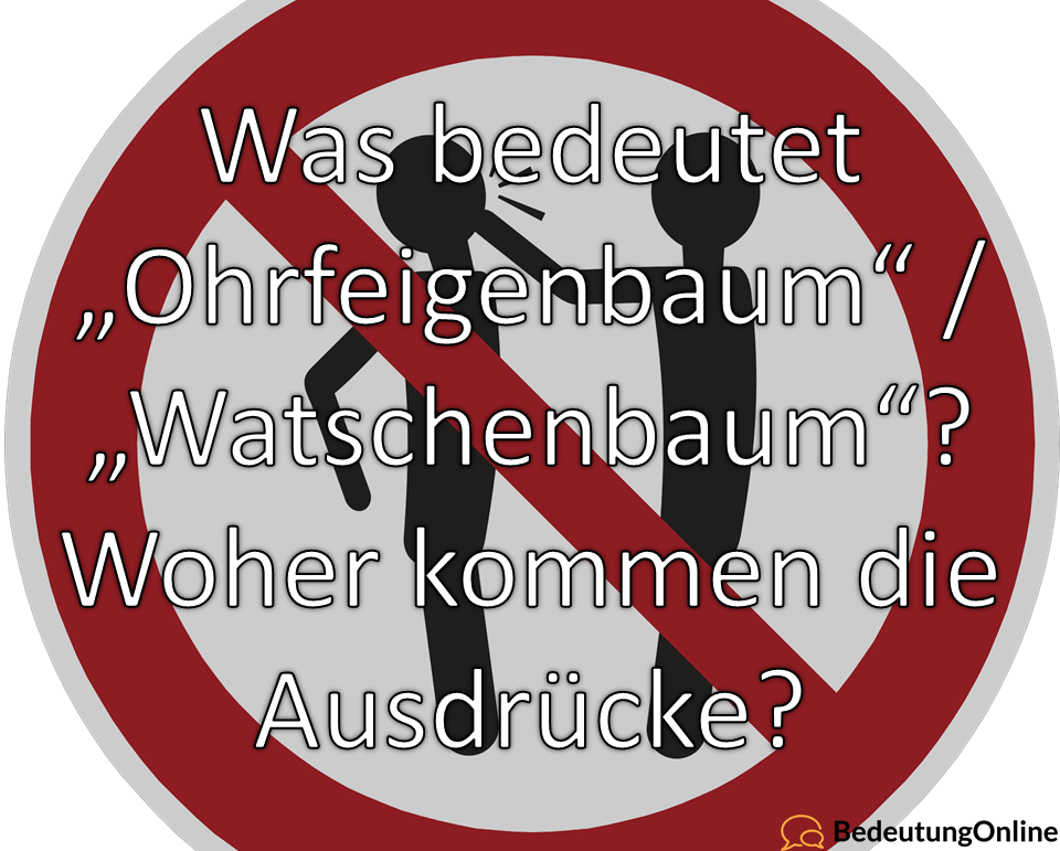 Was bedeutet „Am Ohrfeigenbaum rütteln / schütteln“, „Watschenbaum“? Bedeutung, Definition und Wortherkunft erklären