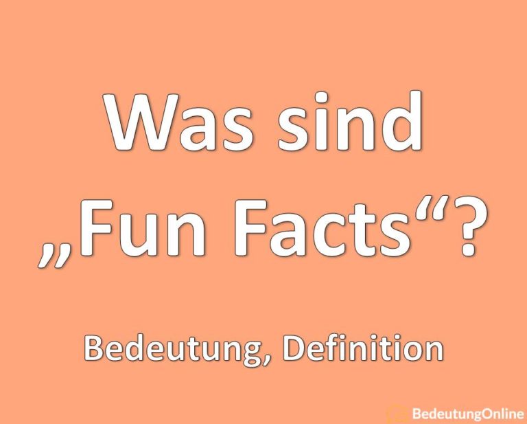 Was bedeutet "Fun Fact" auf deutsch? Was sind Fun Facts? Bedeutung