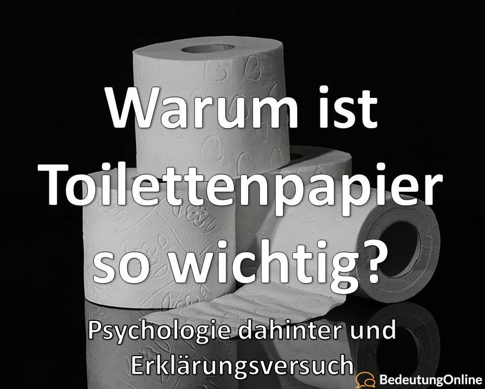 Warum ist Toilettenpapier so wichtig? Warum kaufen / hamstern alle Klopapier? Psychologie, Erklärungsversuch