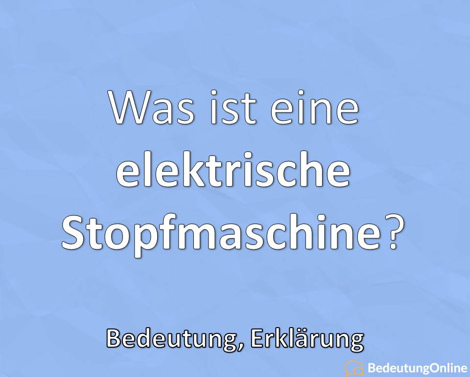 Was ist eine elektrische Stopfmaschine?