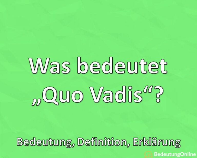 Was bedeutet "Quo vadis"? Bedeutung, Definition, Erklärung Bedeutung