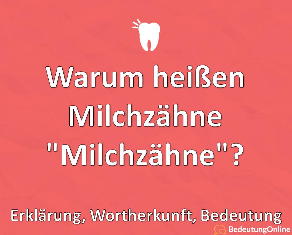 Warum heißen Milchzähne „Milchzähne“? Erklärung, Wortherkunft, Bedeutung