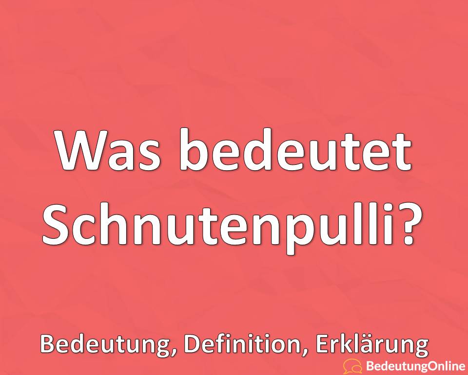 Was bedeutet Schnutenpulli? Plattdeutsches Wort, Bedeutung, Definition, Erklärung