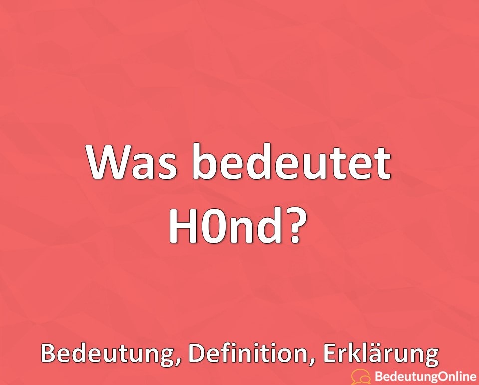 Was bedeutet H0nd? Bedeutung, Definition, Erklärung