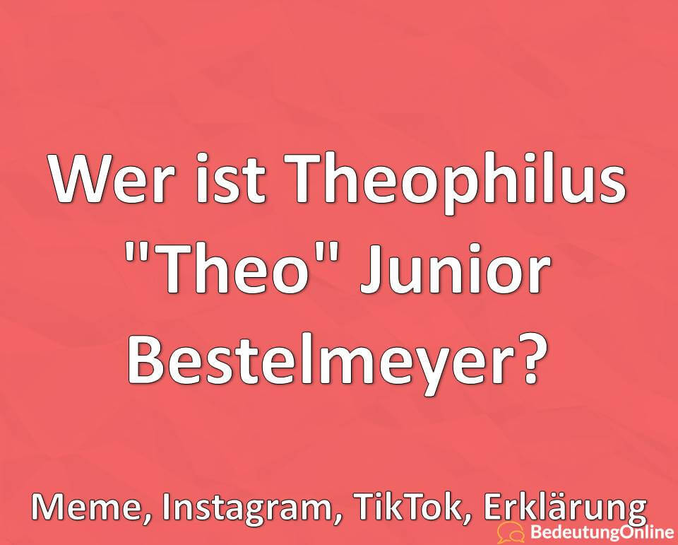 Wer ist Theophilus Theo Junior Bestelmeyer, Meme, Instagram, TikTok, Erklärung