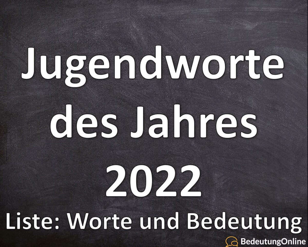 Jugendworte und Jugendsprache des Jahres 2022, Liste, Übersicht, Worte, Beispiele