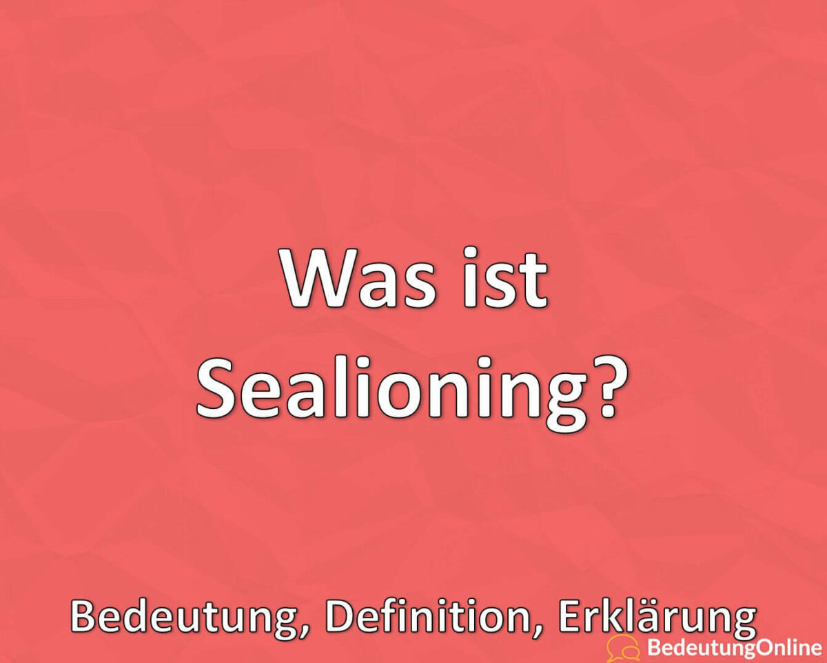 Was ist Sealioning, Bedeutung, Definition, Erklärung