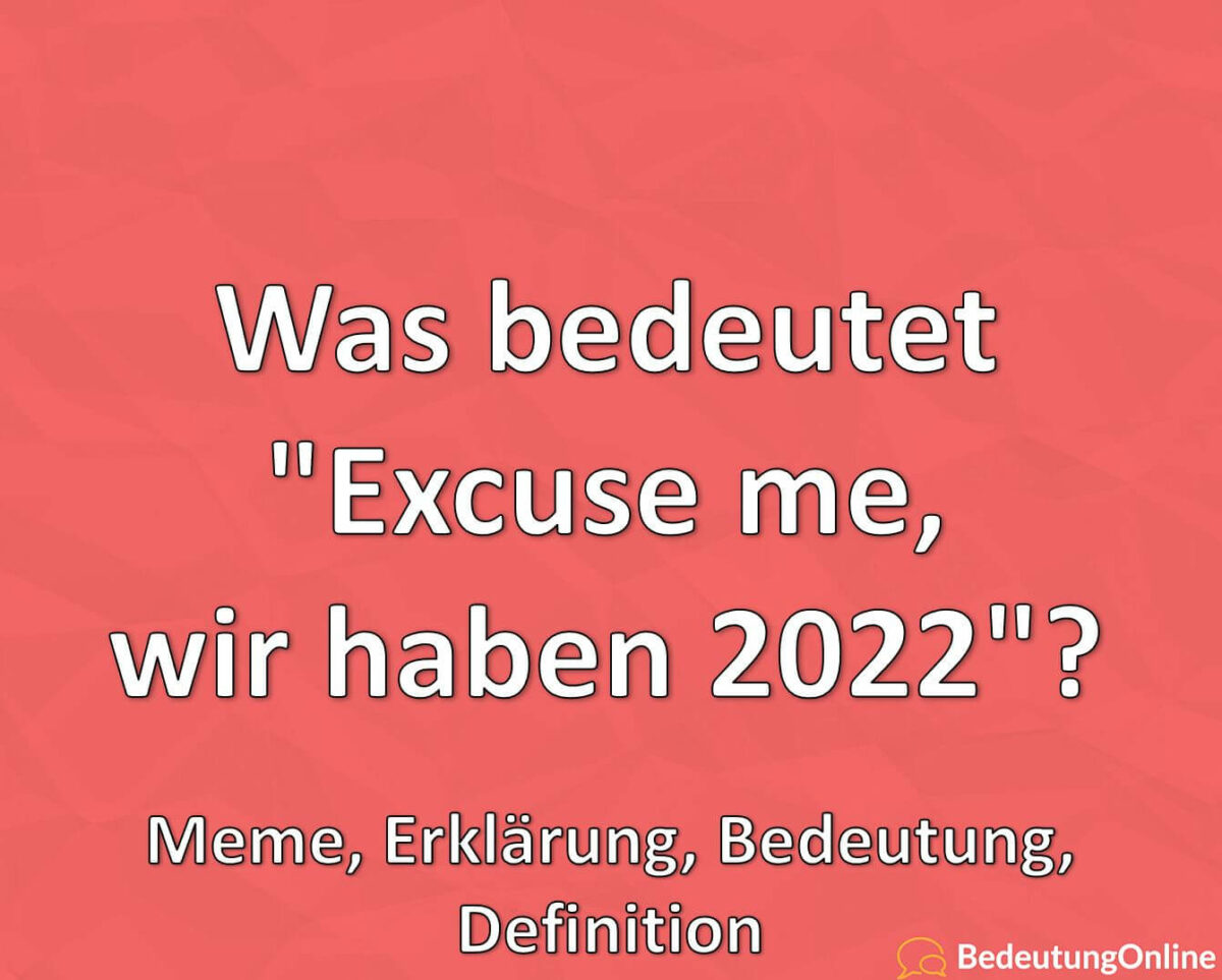 Was bedeutet „Excuse me, wir haben 2022“? Meme, Erklärung, Bedeutung, Definition