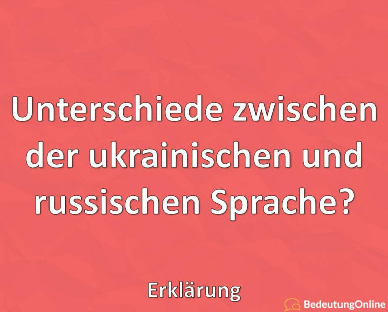 Unterschiede zwischen der ukrainischen und russischen Sprache