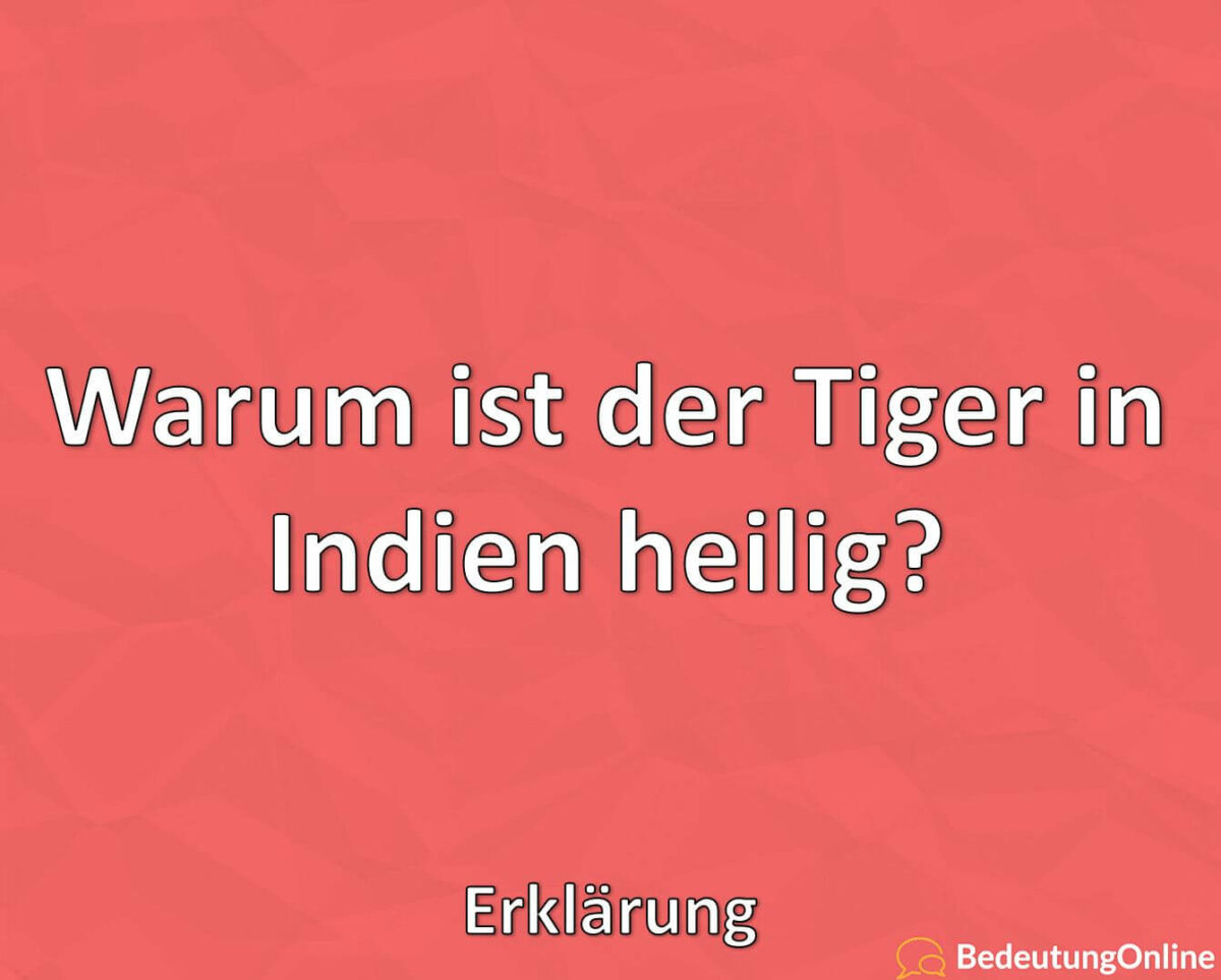 Warum ist der Tiger in Indien heilig? Erklärung