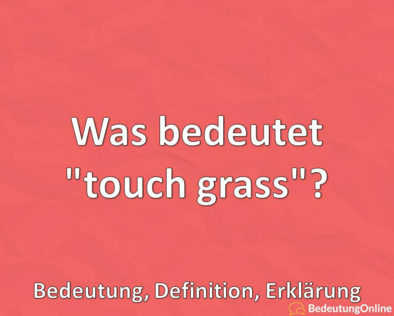 Was bedeutet "touch grass"? Bedeutung, Definition, Erklärung