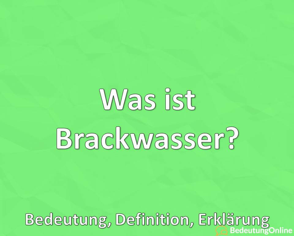 Was ist Brackwasser? Bedeutung, Definition, Erklärung