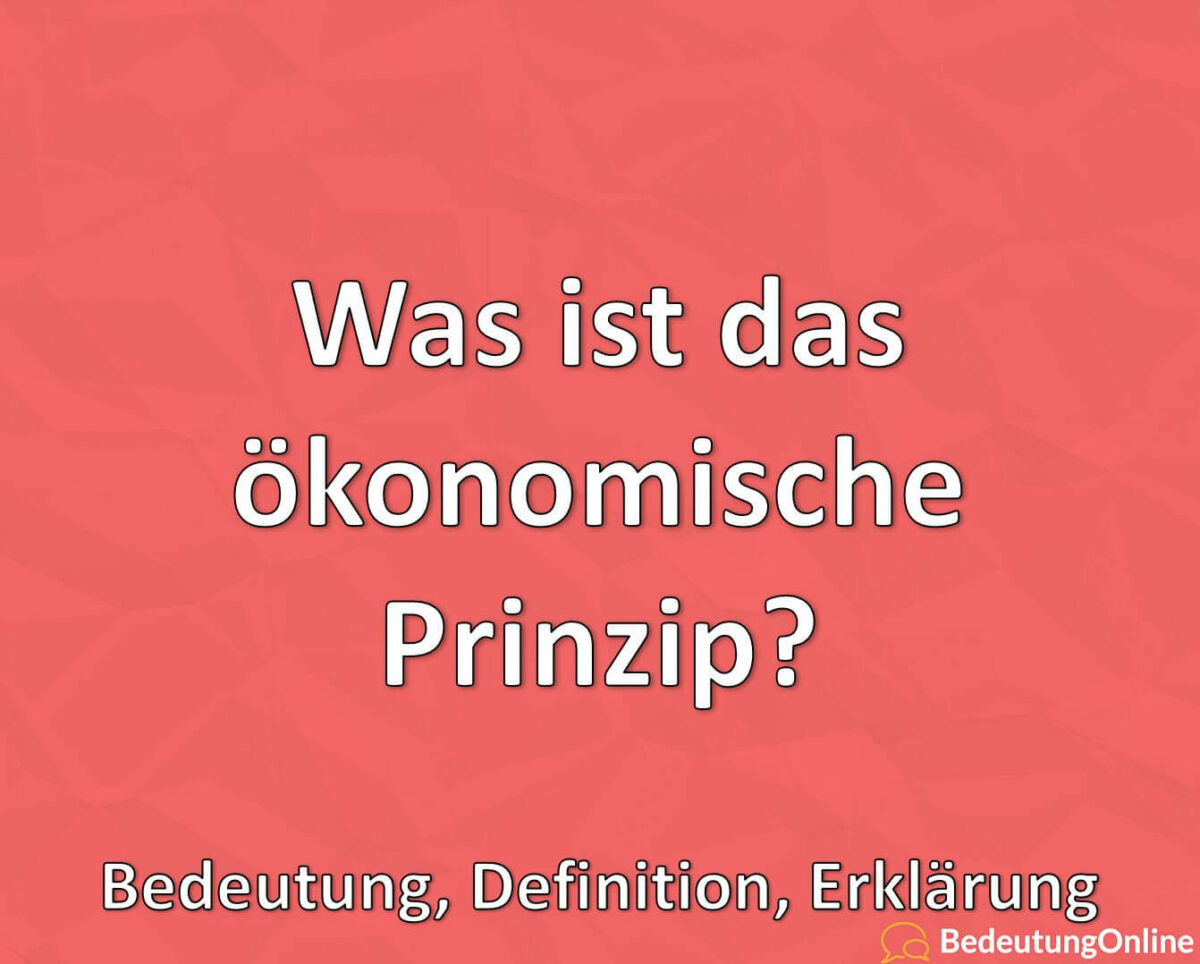 Was ist das ökonomische Prinzip, Bedeutung, Definition, Erklärung