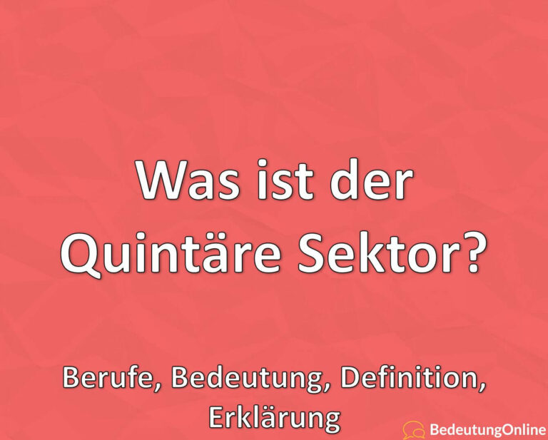 Was ist der Quintäre Sektor? Berufe, Bedeutung, Definition, Erklärung