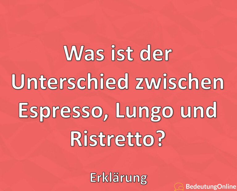 Was Ist Der Unterschied Zwischen Teelöffel Und Kaffeelöffel Was ist der Unterschied zwischen Espresso, Lungo und Ristretto