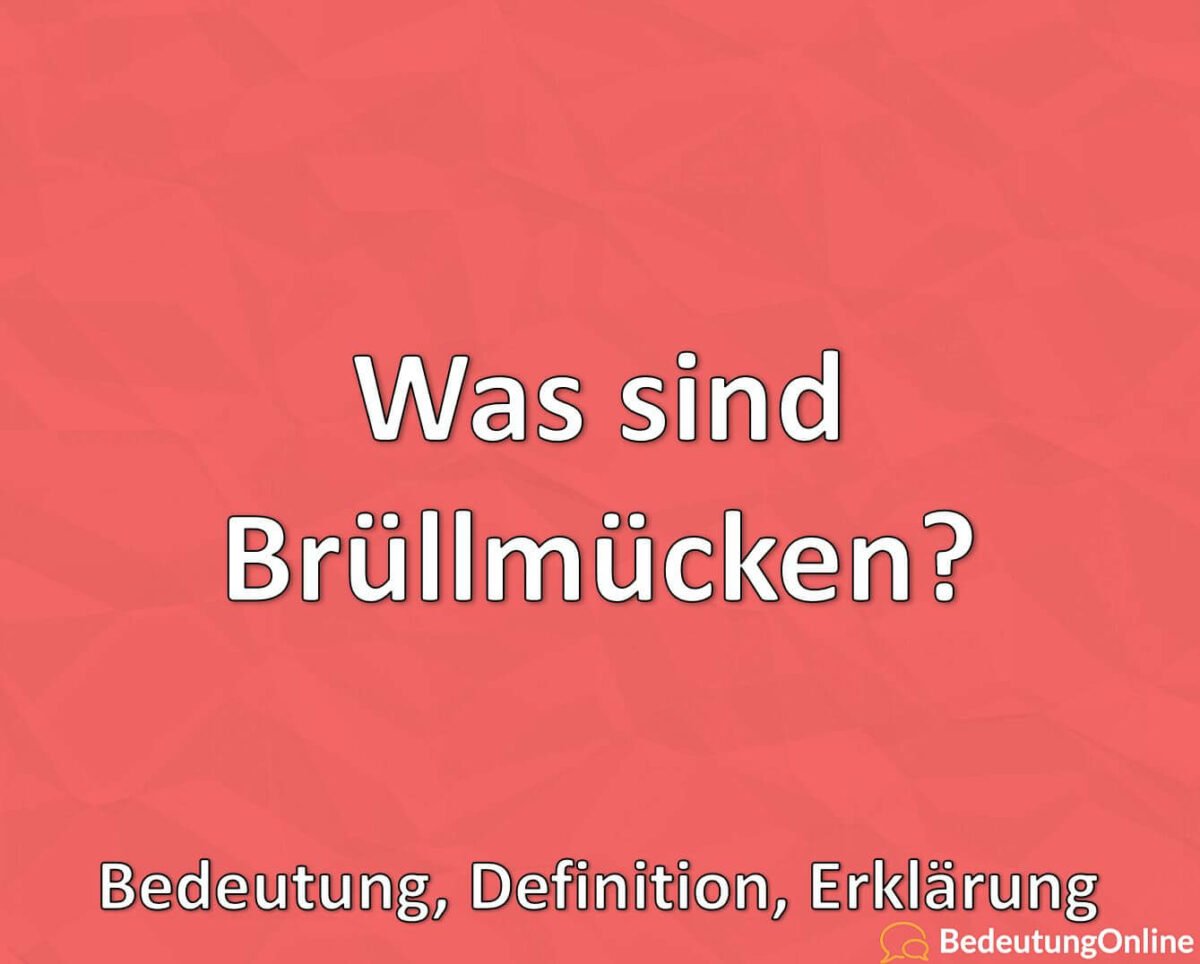 Was sind Brüllmücken? Bedeutung, Definition, Erklärung