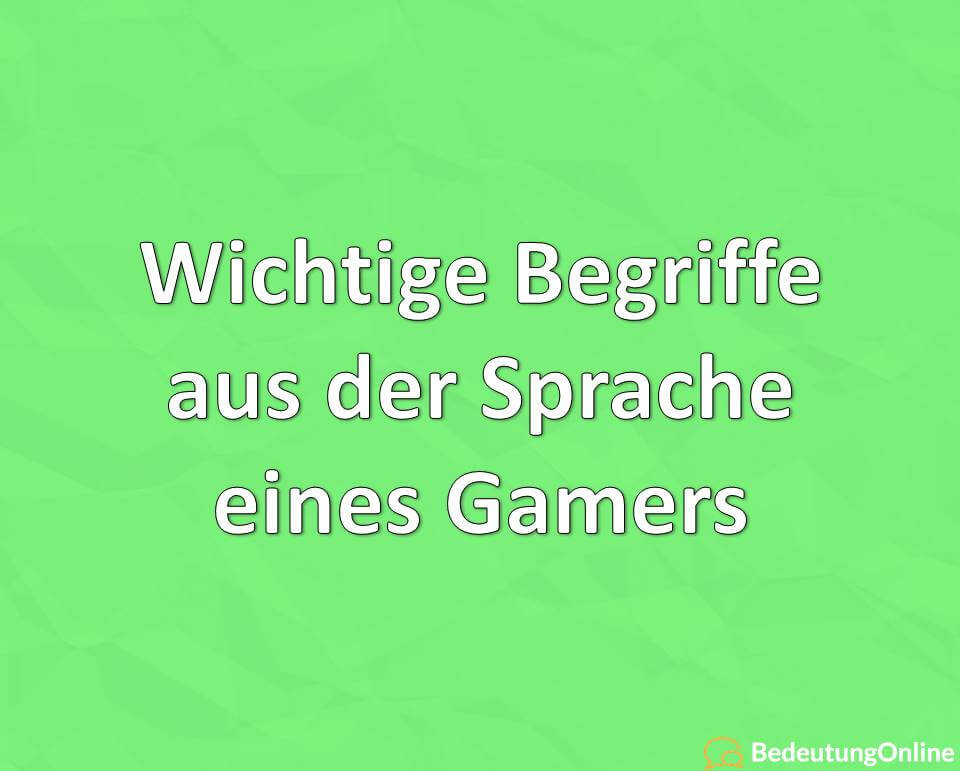 Wichtige Begriffe aus der Sprache eines Gamers