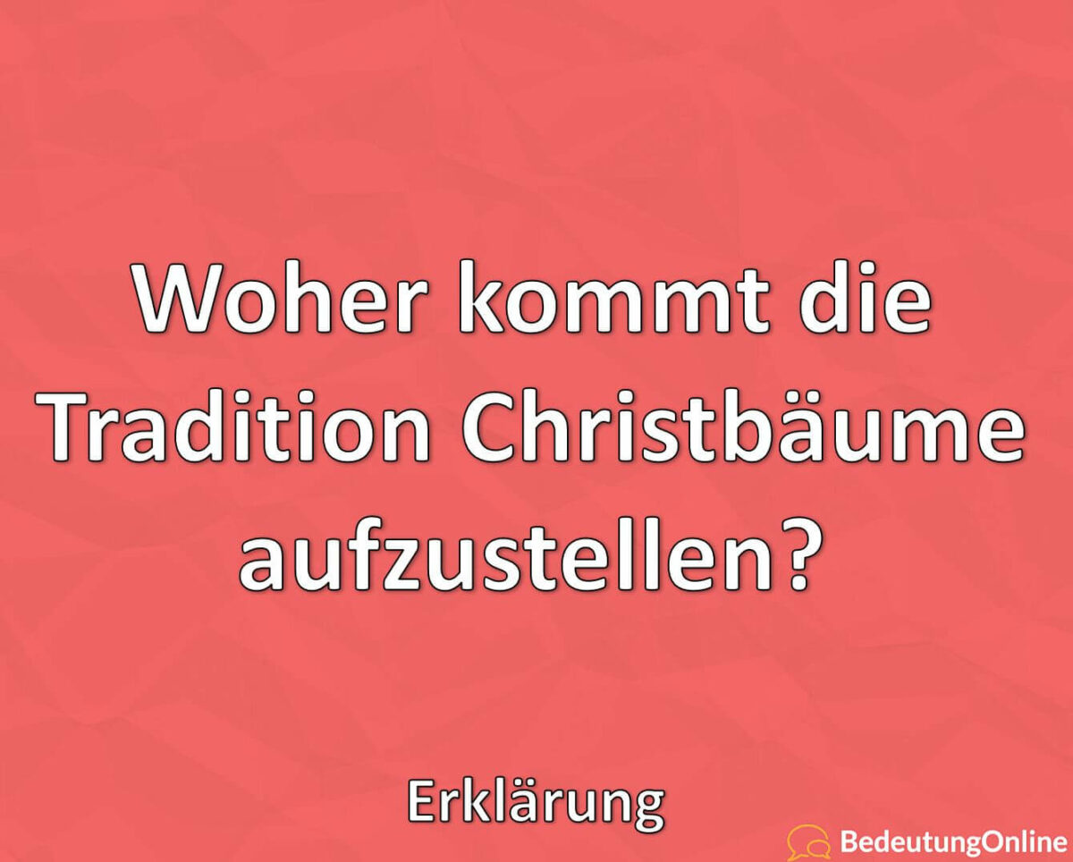 Woher kommt die Tradition Christbäume, Weihnachtsbäume aufzustellen, Erklärung