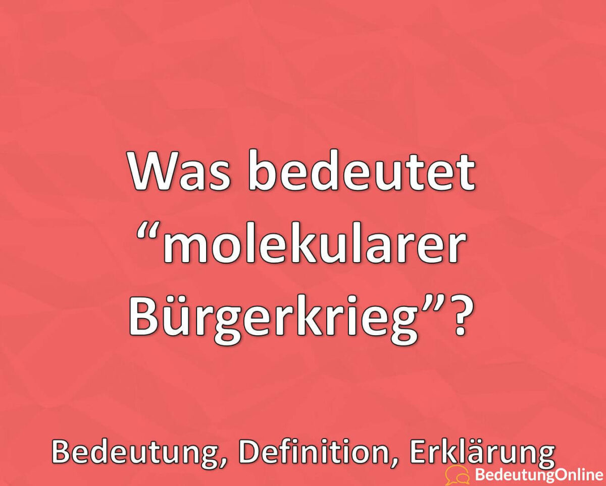 Was bedeutet “molekularer Bürgerkrieg”? Bedeutung, Definition, Erklärung